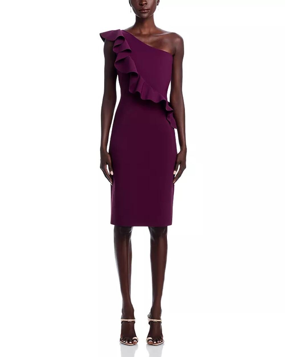 Chiara Boni La Petite Robe Marine Ruffle Trim Dress Stretch Italy NWT 4 $750